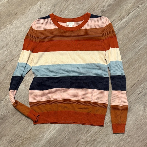 Market & Spruce Multicolor Striped Crew Neck Sweater - Picture 1 of 4